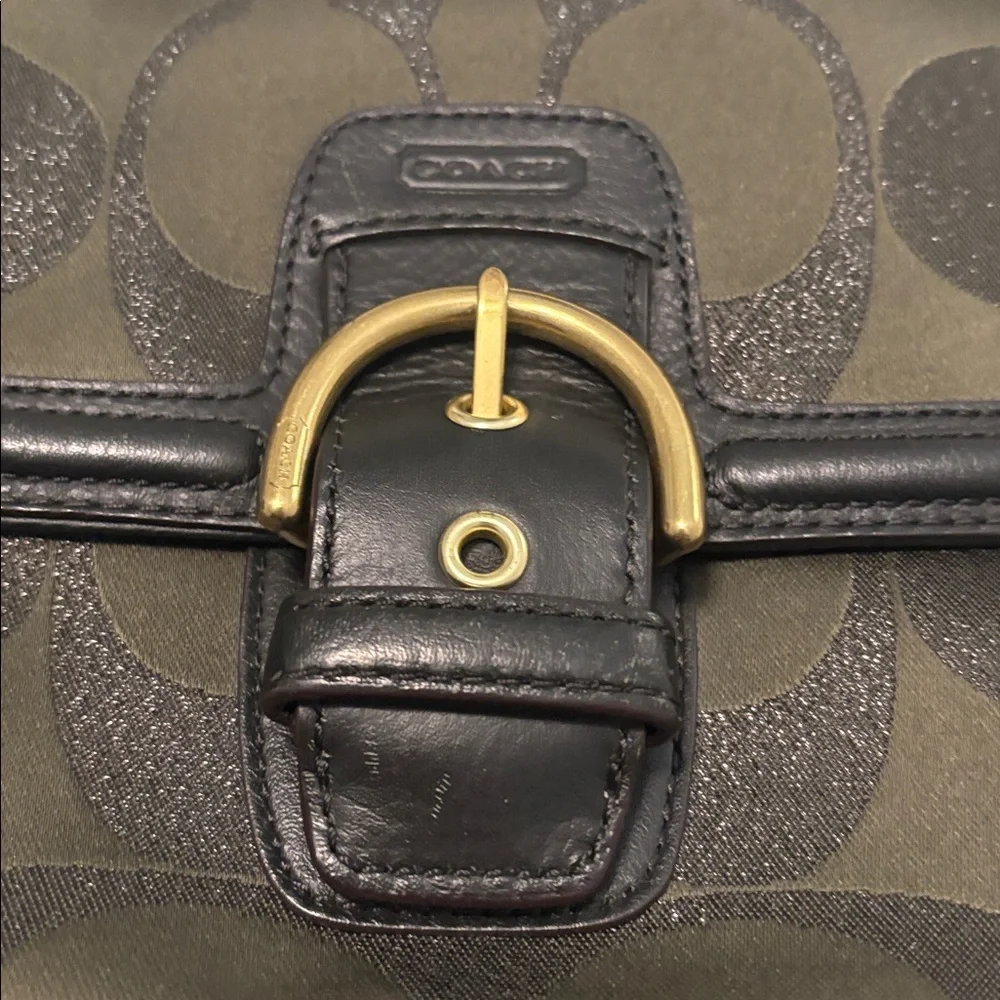 VTG Coach Campbell Signature Metallic Green Carryall Satchel Shoulder Bag F26246 - Picture 16 of 16